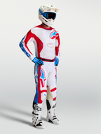 Alpinestars Conjunto Racer Hunt, camisola e calças de motocross, vermelho e branco, modelo para alto desempenho off-road.