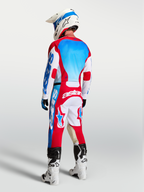 Alpinestars calças Racer Hunt AND Racer Hunt Gear Set, motocross para homem, vermelho, branco e azul, vista traseira.