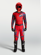 Alpinestars Racer Hunt, camisola de motocross para homem, vermelho e cinzento, tecido leve e ventilado