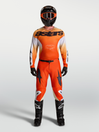 Alpinestars Camisola Racer Amber e Racer Amber Gear Set, conjunto de motocross para homem, laranja e branco, ajuste de corrida respirável.