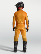 Alpinestars Racer Amber, camisola e conjunto de motocross para homem, laranja e azul escuro, vista traseira integral.