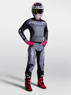 Alpinestars 2027 Racer Amber, camisola e conjunto de motocross para homem, cinzento e rosa, ajuste atlético.