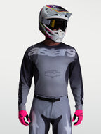 Camisola Alpinestars Racer Amber, camisola de motocross para homem, cinzenta e carvão, em polifibra respirável.