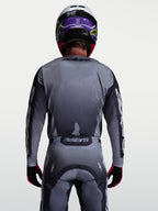 Alpinestars Camisola Racer Amber, camisola de motocross para todo-o-terreno, cinzenta e lilás claro, vista traseira