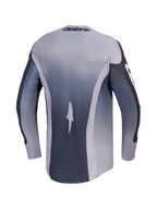 Alpinestars camisola Racer Amber, camisola de motocross para homem, cinzenta e lilás claro, vista traseira, em polifabric leve e respirável para off-road