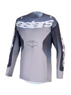 Alpinestars Camisola Racer Amber, camisola de motocross para homem, cinzento e lilás claro, em polifibra respirável.