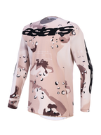 Alpinestars Camisola Racer Lone, camisola de motocross para homem, padrão de camuflagem deserto em bege e preto, logótipo astars no peito, tecido técnico respirável para todo-o-terreno