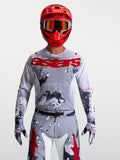 Camisola Racer Air Lone da Alpinestars, camisola de motocross respirável para homem, cinzenta camuflada e vermelha, malha leve.