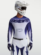 Alpinestars Camisola Racer Air Amber, camisola de motocross para homem, azul e branca, construção em malha respirável para alto desempenho em off-road