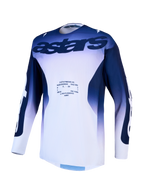 Alpinestars Racer Air Amber, camisola de motocross para homem, azul e branca, ventilada com malha respirável
