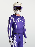 Alpinestars Camisola Fluid Apex V2, camisola de motocross para homem, azul escuro e branca, tecido de alto desempenho.