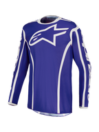 Alpinestars Camisola Fluid Apex V2, camisola de motocross para homem, azul e branca, em tecido técnico respirável