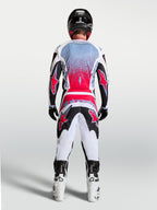 Alpinestars Fluid Drag Gear Set, conjunto de equipamento de motocross para homem, branco e vermelho, em polyfabric respirável, vista traseira, ideal para condução off-road