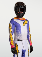 Alpinestars Camisola Fluid Drag, camisola de motocross para homem, azul e amarela, tecido respirável para performance off-road.