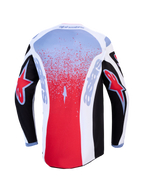 Alpinestars 2027 Fluid Drag Jersey, camisola de motocross para homem, preta e vermelha, vista traseira, tecido respirável