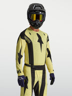 Alpinestars Camisola Techstar Atrox, camisola de motocross amarela e preta, com perfurações a laser e ajuste de corrida