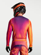 Alpinestars camisola Fluid Kepler, camisola de motocross para homem, roxa e laranja, em polifabric respirável, vista traseira
