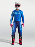 Alpinestars 2027 Fluid Kepler Jersey AND Gear Set, Blue and Pink Men's Motocross Racing Outfit, Performance Textile Gear.
