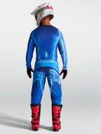 Alpinestars Camisola Fluid Kepler, camisola de motocross azul para homem, tecido respirável e corte traseiro mais longo.