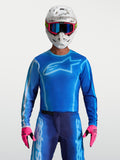 Alpinestars Camisola Fluid Kepler, camisola de motocross azul para homem, ajuste ergonómico leve em polifabric.