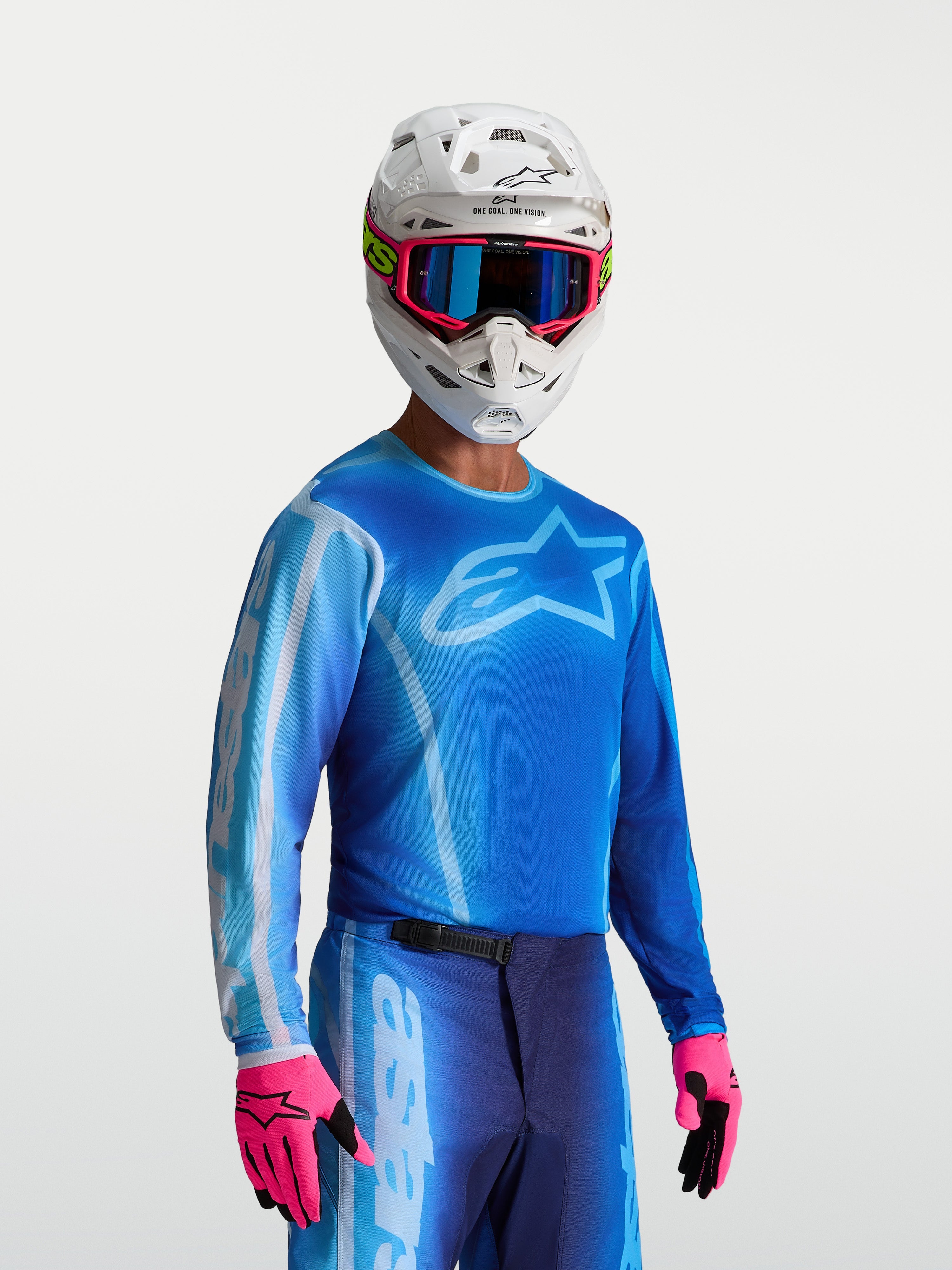 Alpinestars Fluid Kepler, camisola de motocross para homem, azul, manga comprida, respirável, ideal para todo-o-terreno.
