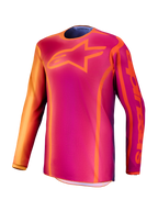 Camisola Fluid Kepler Alpinestars, camisola de motocross para homem, roxa e laranja, em politecido leve.
