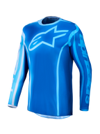 Alpinestars Camisola Fluid Kepler 2027, camisola de motocross em tons de azul, tecido técnico respirável com absorção de humidade e logótipo de estrela no peito