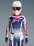 Alpinestars Techstar Unity Jersey, camisola de motocross para homem, vermelha, branca e azul, edição limitada, ajuste atlético de corrida