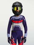 Alpinestars Youth Supertech Dyna Jersey, purple and grey motocross jersey featuring an athletic race fit and mesh fabric.