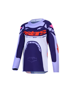 Alpinestars Youth Supertech Dyna Jersey, motocross racing top, navy and white with orange accents, youth off-road gear.