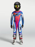 Alpinestars camisola Supertech Maven jovem e gear set, conjunto de motocross azul e coral para juventude, todo-o-terreno.
