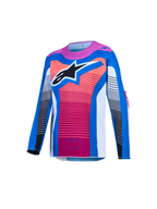 Alpinestars camisola Supertech Maven Jovem, motocross, para jovens, azul e coral, malha ventilada, logótipo de estrela preto