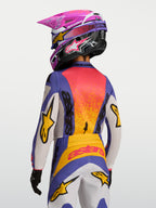 Alpinestars Camisola Fluid Drag Juventude 2027, motocross, roxa e laranja, vista traseira, tecido que afasta a humidade