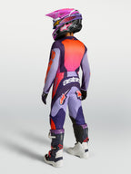 Alpinestars camisola e conjunto de equipamento Fluid Hunt Jovem, motocross, roxo e rosa fluo, vista traseira.