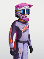 Alpinestars camisola Fluid Hunt Jovem 2027, camisola de motocross roxa e púrpura para jovens, em tecido técnico respirável.