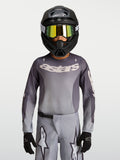 Camisola Alpinestars Fluid Amber Jovem, camisola de motocross respirável cinzenta e areia, para condução todo-o-terreno.