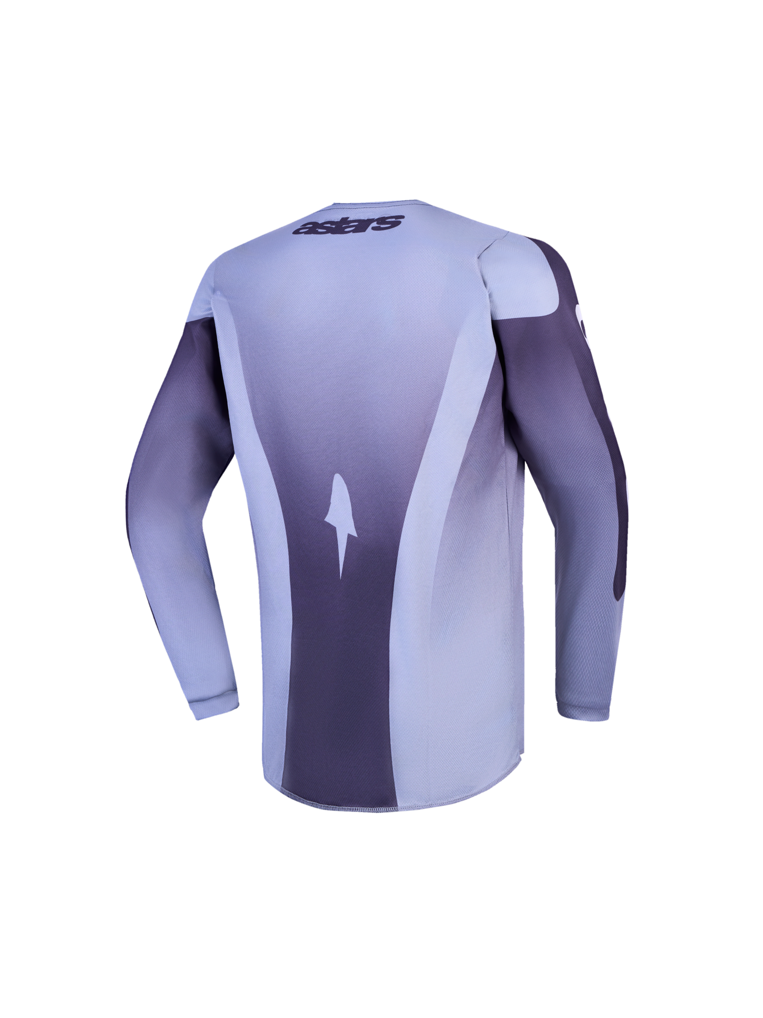 Alpinestars Youth Fluid Amber Jersey, camisola de motocross de manga comprida para jovens, cinzento claro e roxo escuro, vista traseira