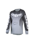 Alpinestars Camisola Fluid Amber Jovem 2027, camisola de motocross em degradê cinzento e branco, polifabric respirável.