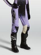Calças Stella Techstar Swan da Alpinestars, calças de motocross para mulher em roxo e preto, com painéis internos no joelho em pele, ajuste de competição off-road.