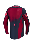 Camisola Stella Techstar Swan, camisola de motocross para mulher, vermelho e cinzento, vista traseira com ventilação a laser.