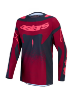 Alpinestars Stella Techstar Swan, camisola de motocross para mulher, vermelha e cinzento-escura, tecido elástico e respirável