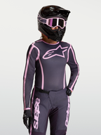 Alpinestars Stella Fluid Apex V2, camisola de motocross para mulher, cinzenta e rosa, logótipo Astars, design ergonómico