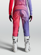 Alpinestars Stella Fluid Kepler, calças de motocross para mulher, roxas e vermelhas, vista traseira, design ergonómico