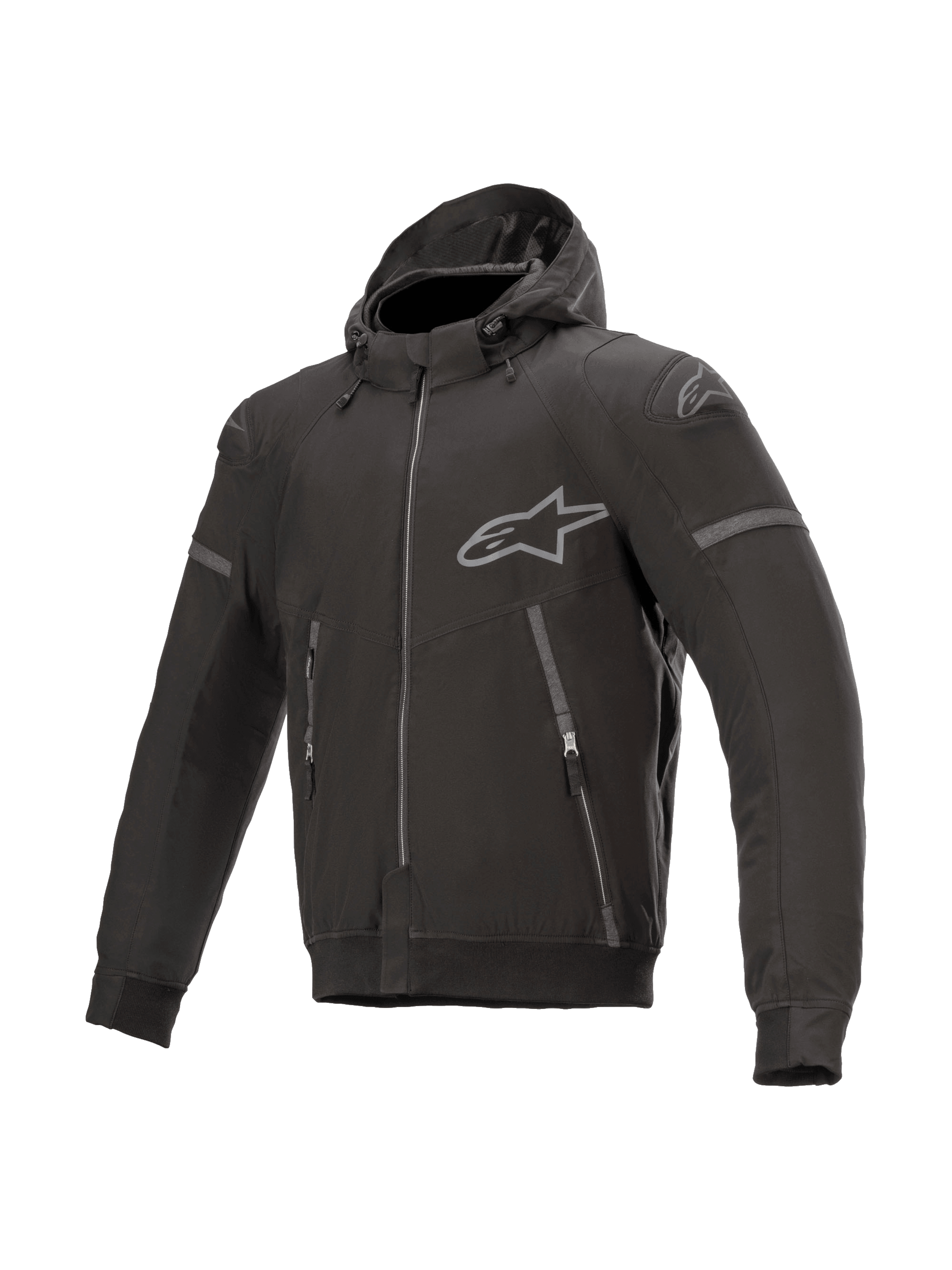 Alpinestars Casaco Com Capuz Sektor Tech V2, casaco de moto urbano para homem, preto, resistente ao vento, certificado CE.