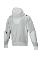 Alpinestars Moflow Air Tech Hoodie, casaco de moto em malha cinzenta para homem, ventilado e compatível com Tech-Air, vista traseira.