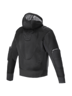 Alpinestars Sweatshirt Com Capuz Moflow Air Tech, casaco de moto urbano para homem, preto, malha ventilada, vista traseira.