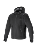 Alpinestars Moflow Air Tech Hoodie, casaco de moto urbano para homem, preto, em malha ventilada com capuz e orifícios para o polegar, pronto para sistema Tech-Air.