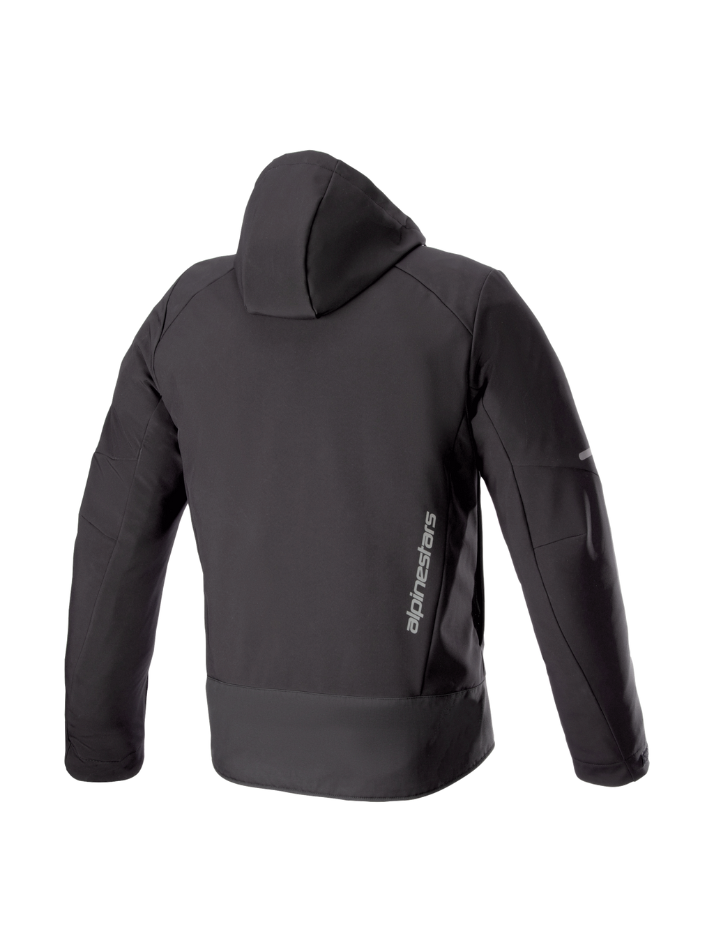 Alpinestars Casaco Com Capuz Neo Impermeável, blusão de moto urbano preto para homem, vista traseira em softshell.