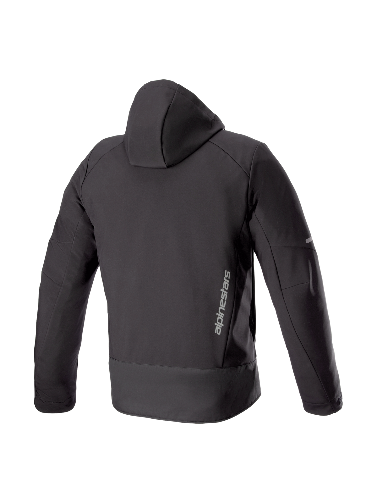 Alpinestars Casaco Com Capuz Neo Impermeável, blusão de moto urbano preto para homem, vista traseira em softshell.
