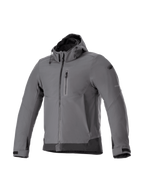 Alpinestars Neo Waterproof Hoodie, casaco de moto para homem, cinzento e preto, impermeável e corta-vento, estilo urbano.